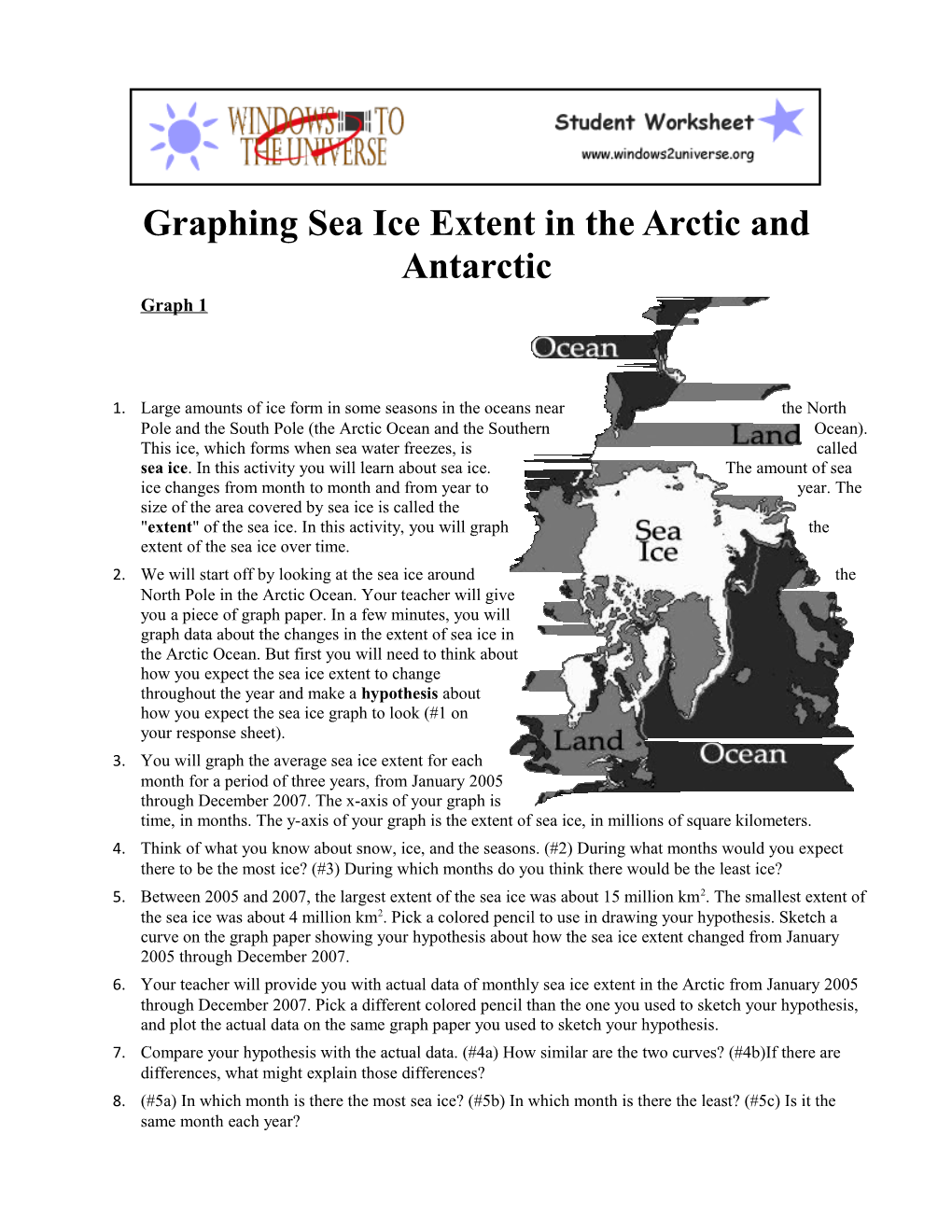 Graphing Sea Ice Extent in the Arctic and Antarctic
