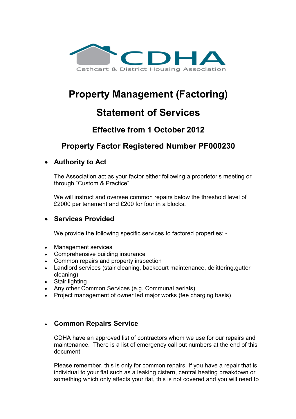 Property Management (Factoring)