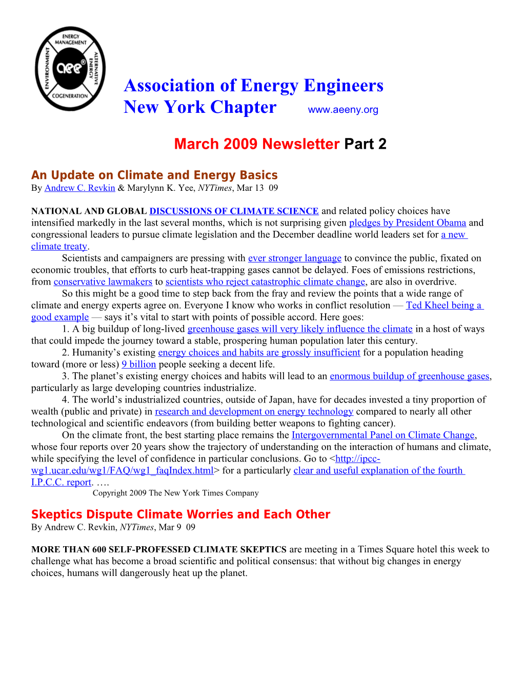 An Update on Climate and Energy Basics