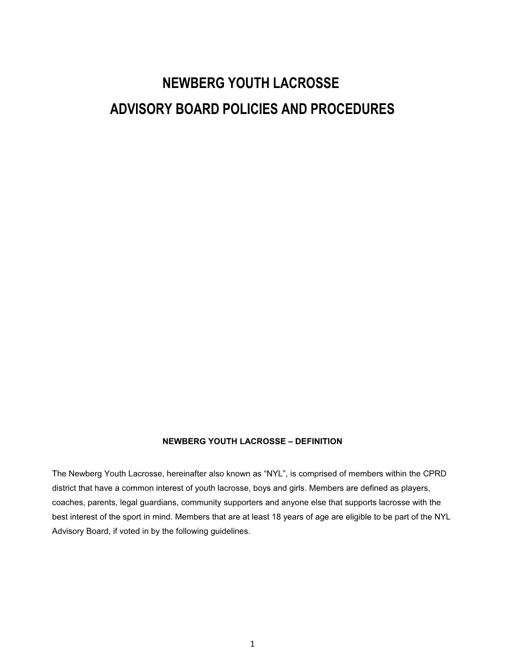 Advisory Board Policies and Procedures