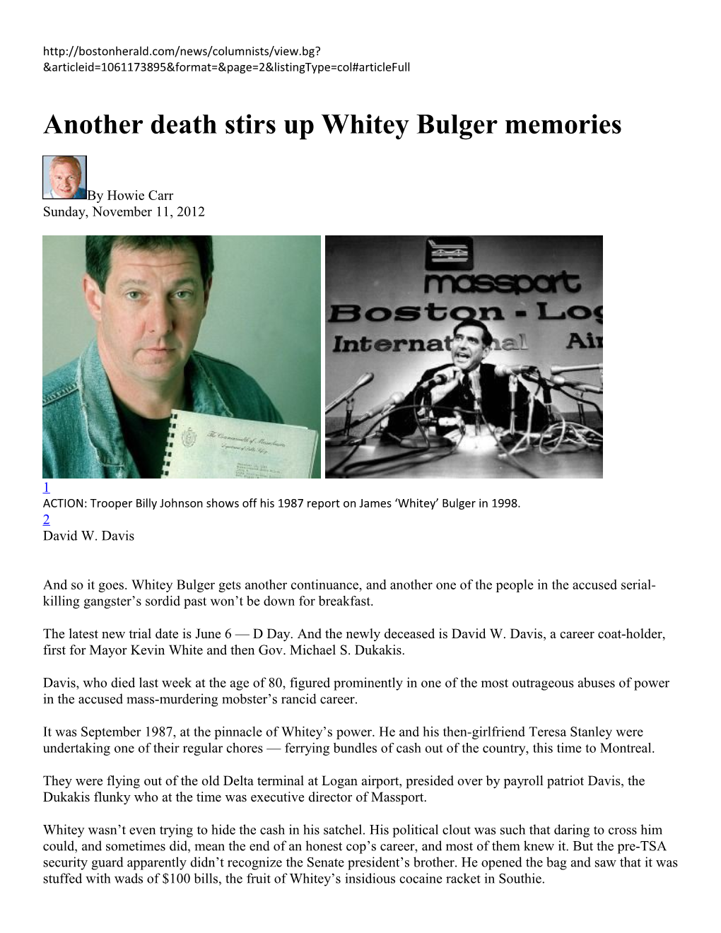 Another Death Stirs up Whitey Bulger Memories