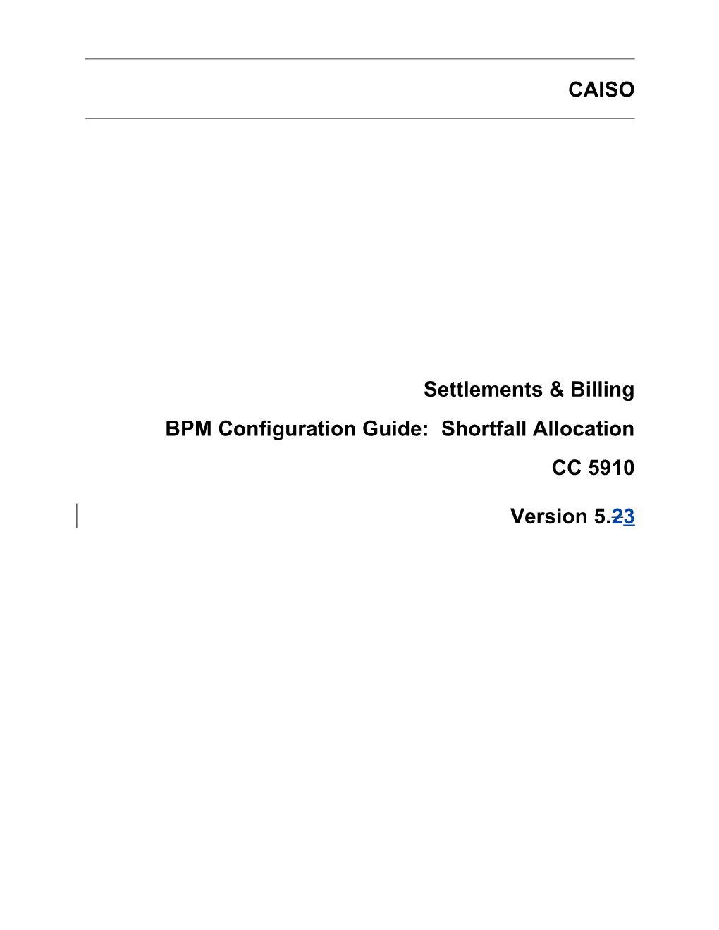 BPM Configuration Guide: Shortfall Allocation