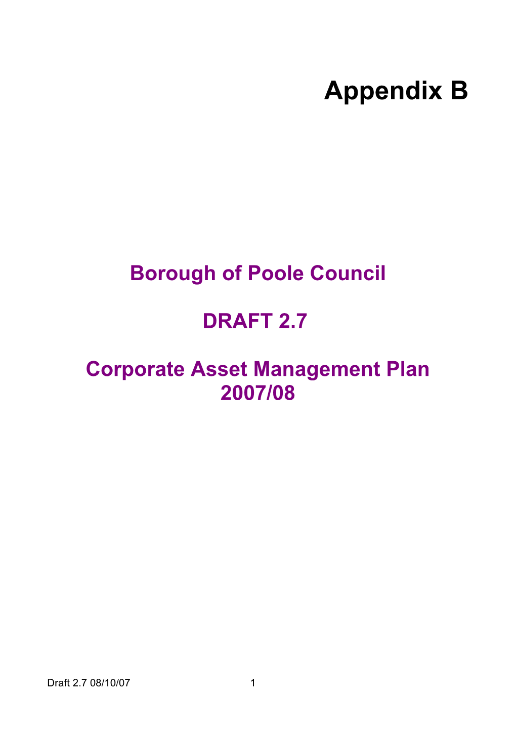 Corporate Asset Management Plan - Appendix B