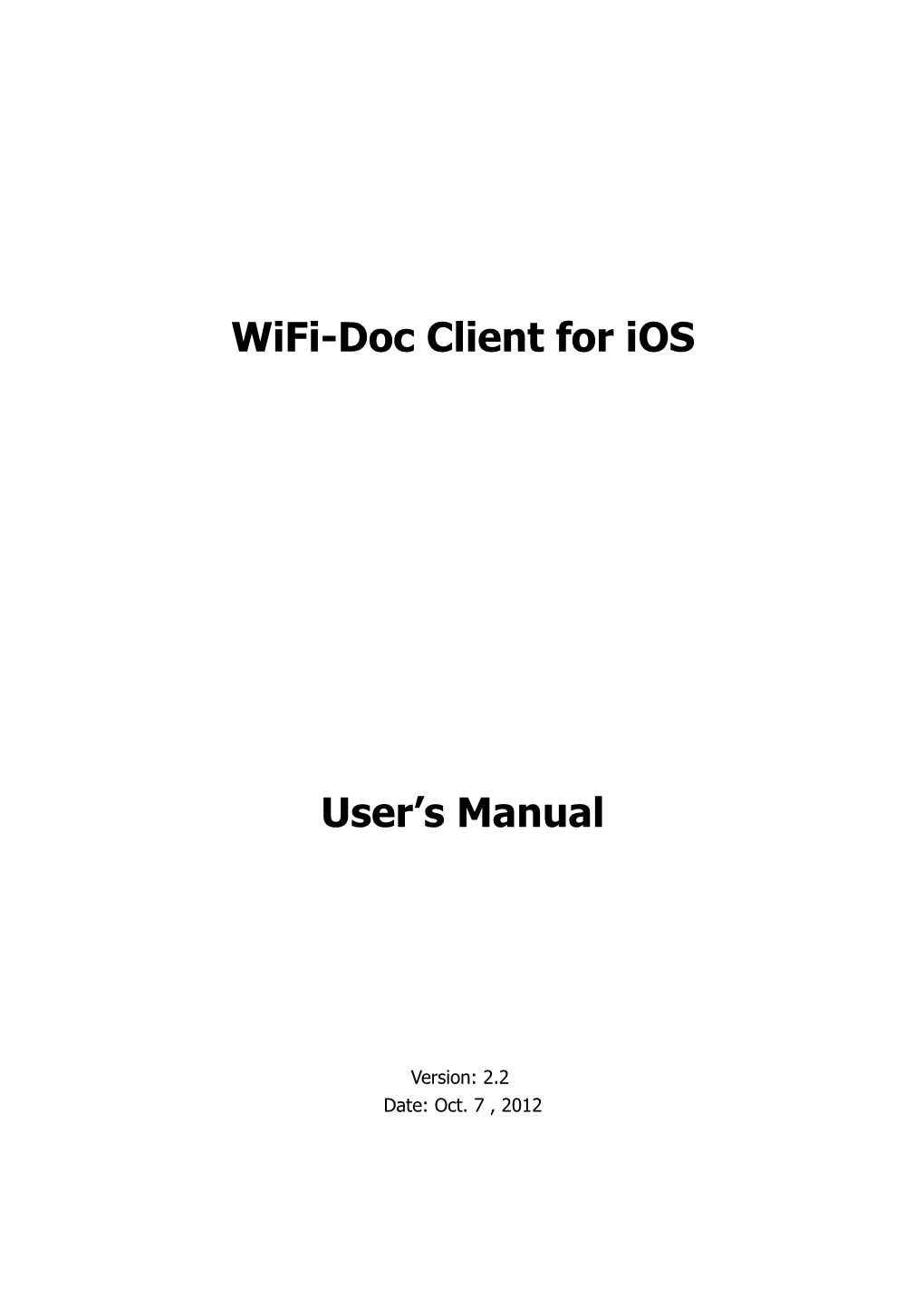 Wifi-Doc Client for Ios