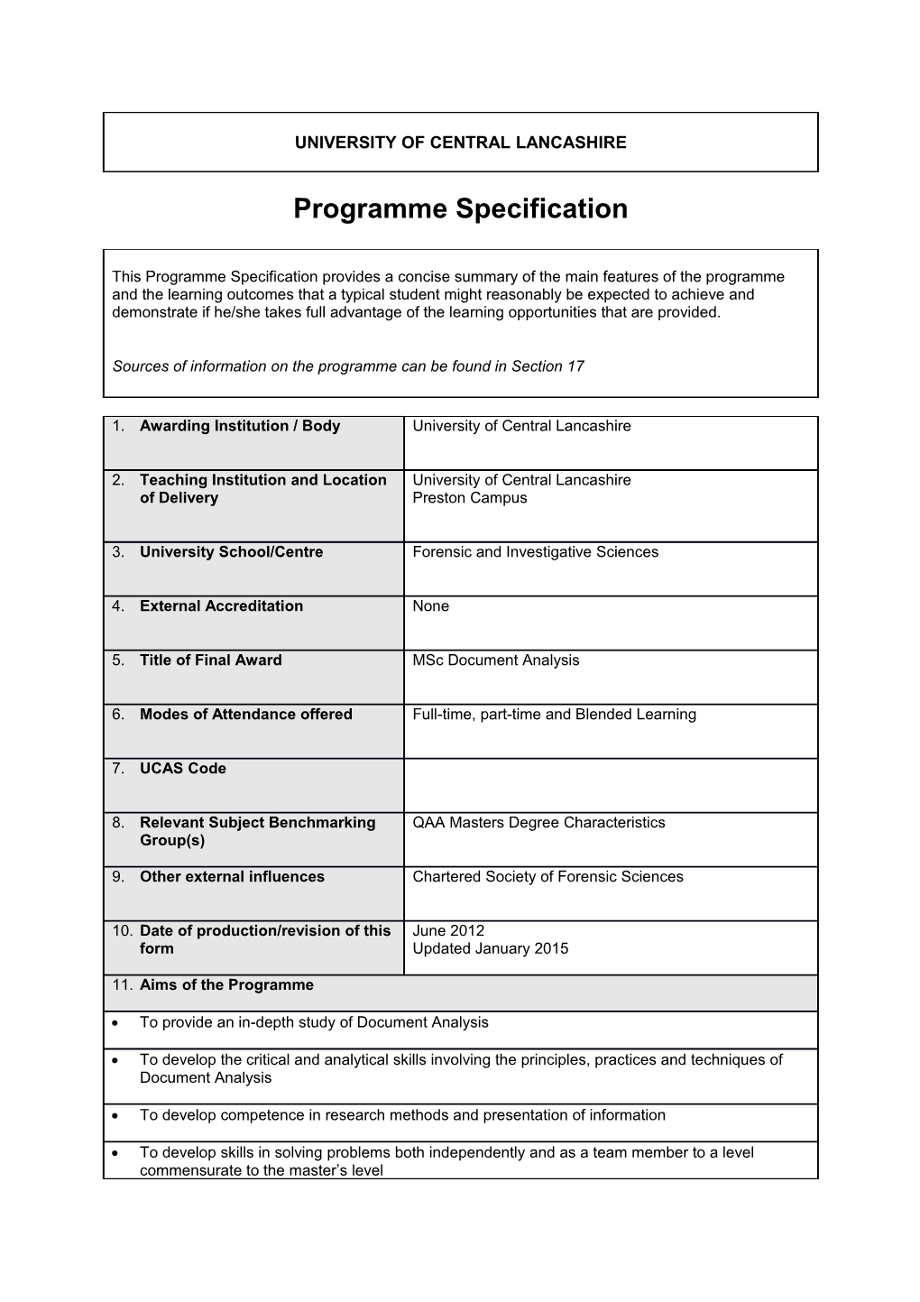 Msc Document Analysis (January 2015)