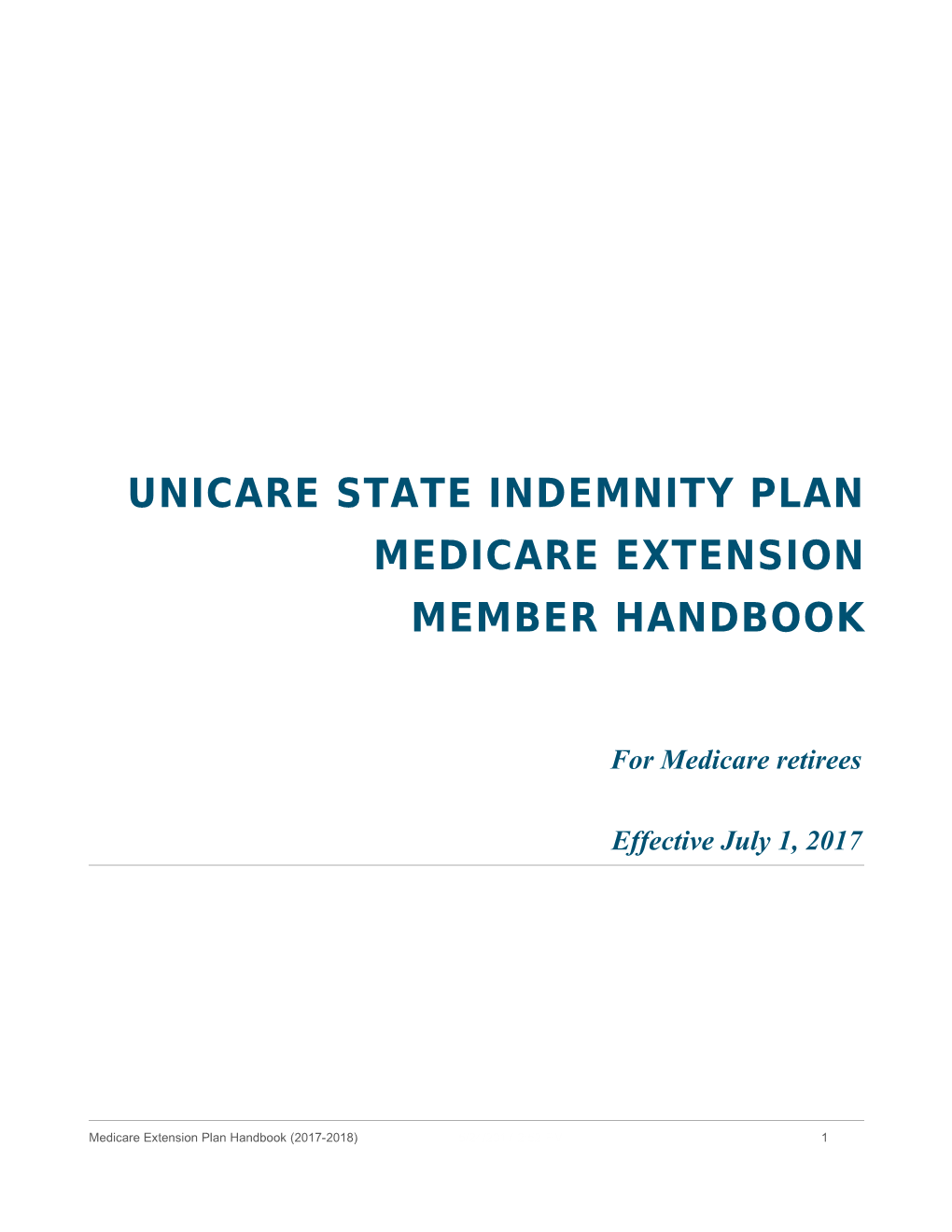 Medicare Extension Plan Handbook (2017-2018)