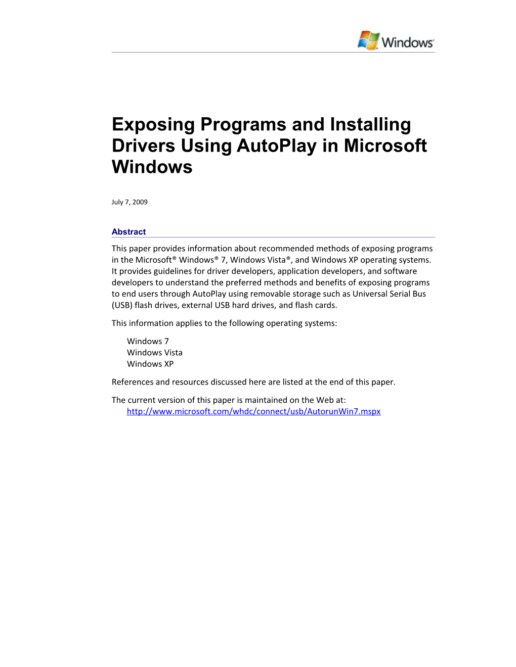 Exposing Programs and Installing Drivers Using Autoplay in Microsoft Windows - 1