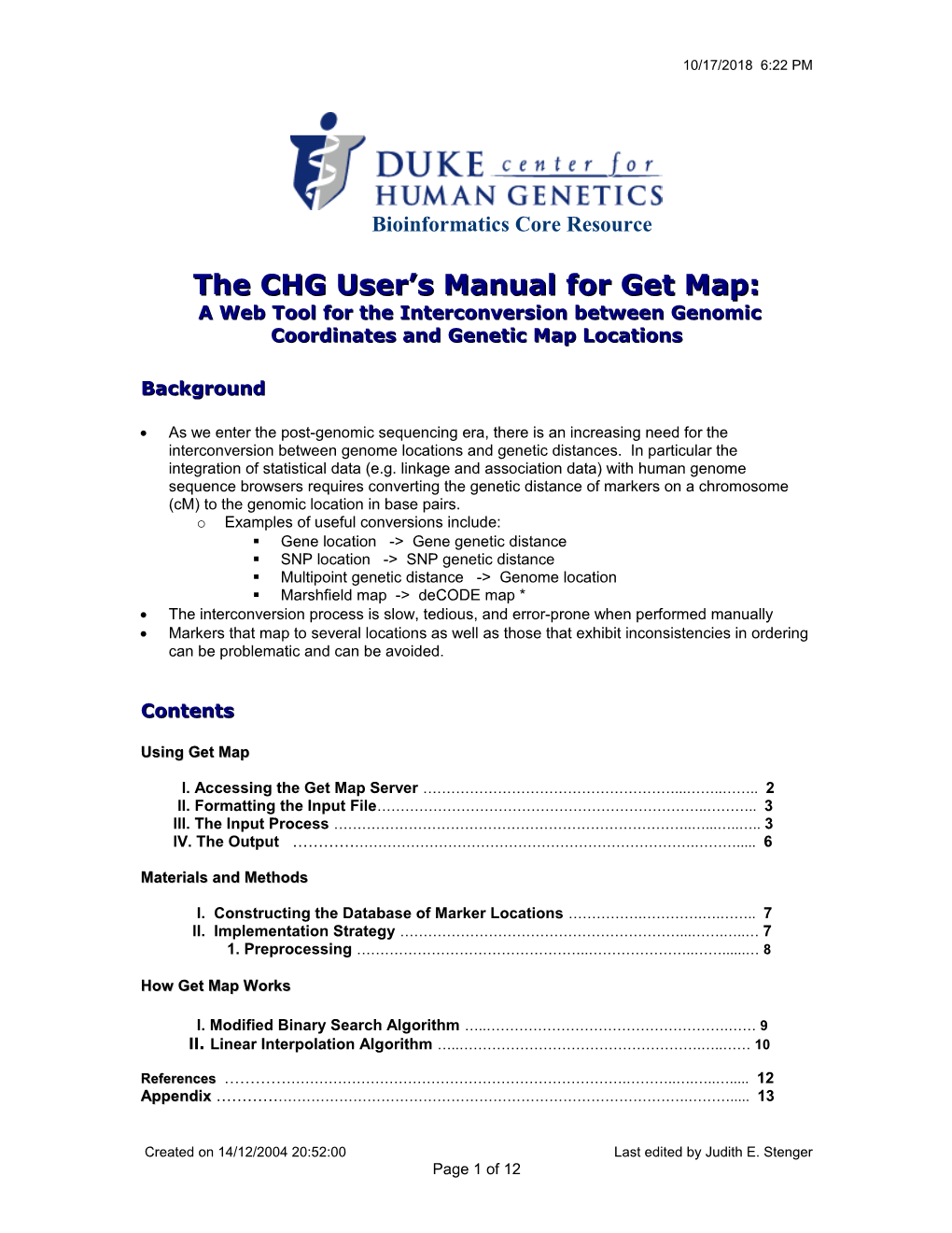 The CHG User S Manual for Get Map