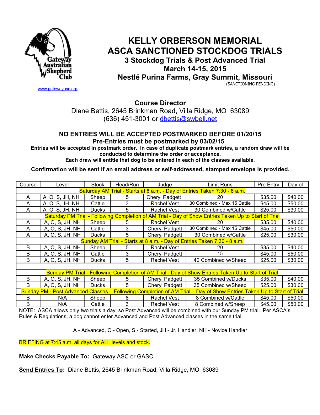 Asca Sanctioned Stockdog Trials