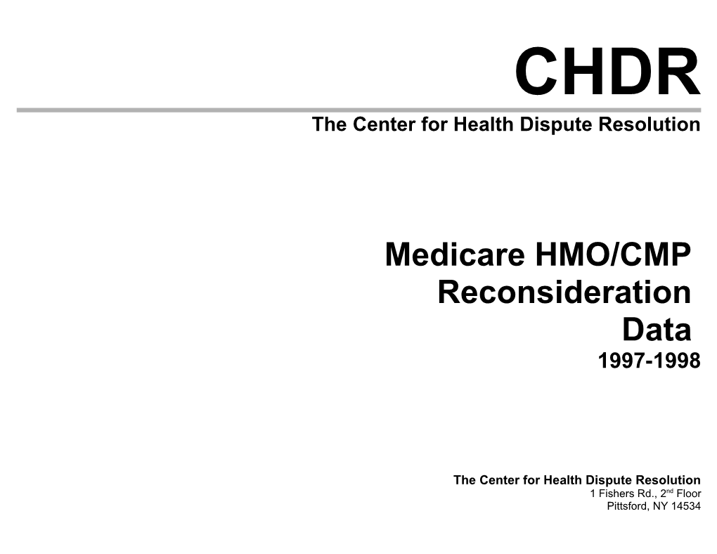 The Center for Health Dispute Resolution