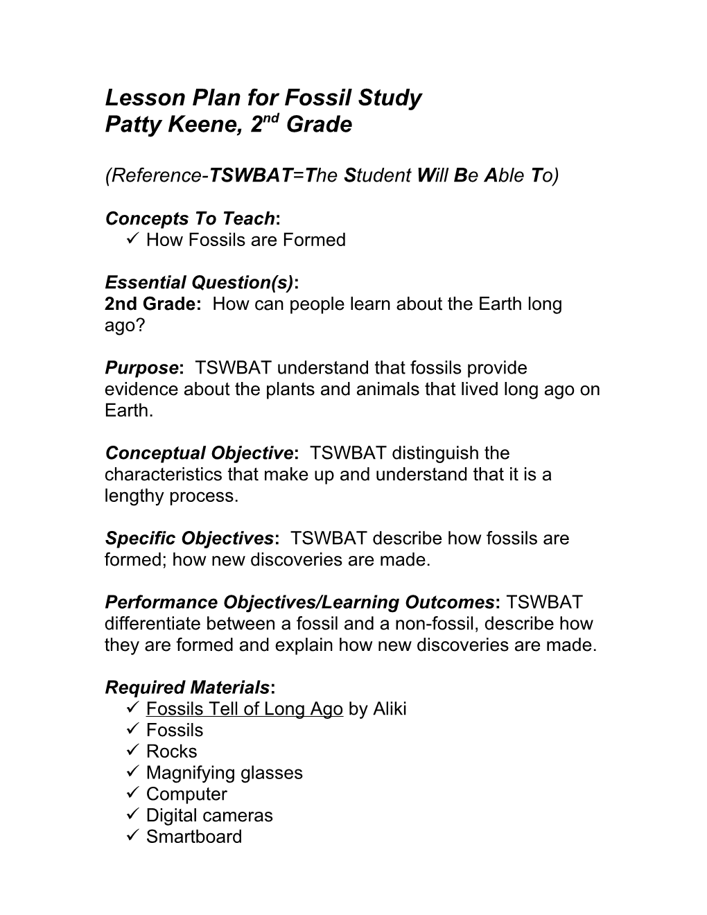 2Nd, 3Rd, & 4Th Grade Lesson Plan for Pond Study