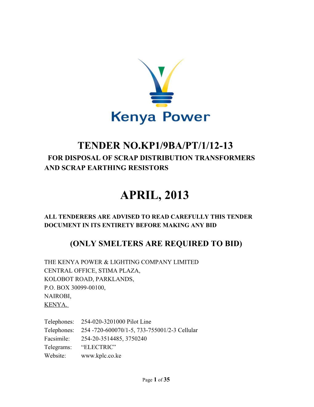 For Disposal of Scrap Distributiontransformers and Scrap Earthing Resistors