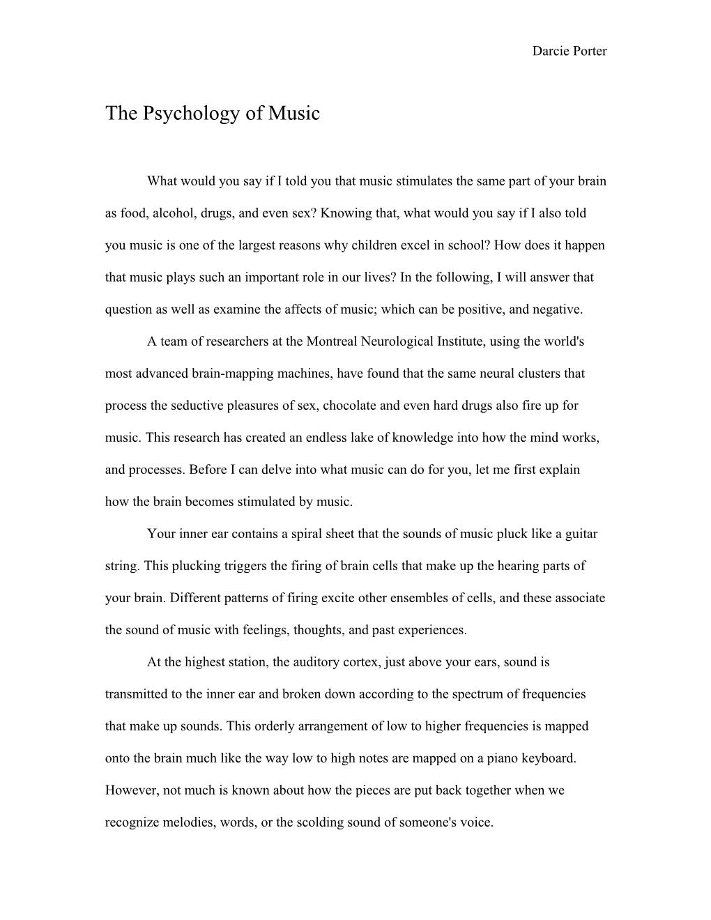 The Psychology of Music