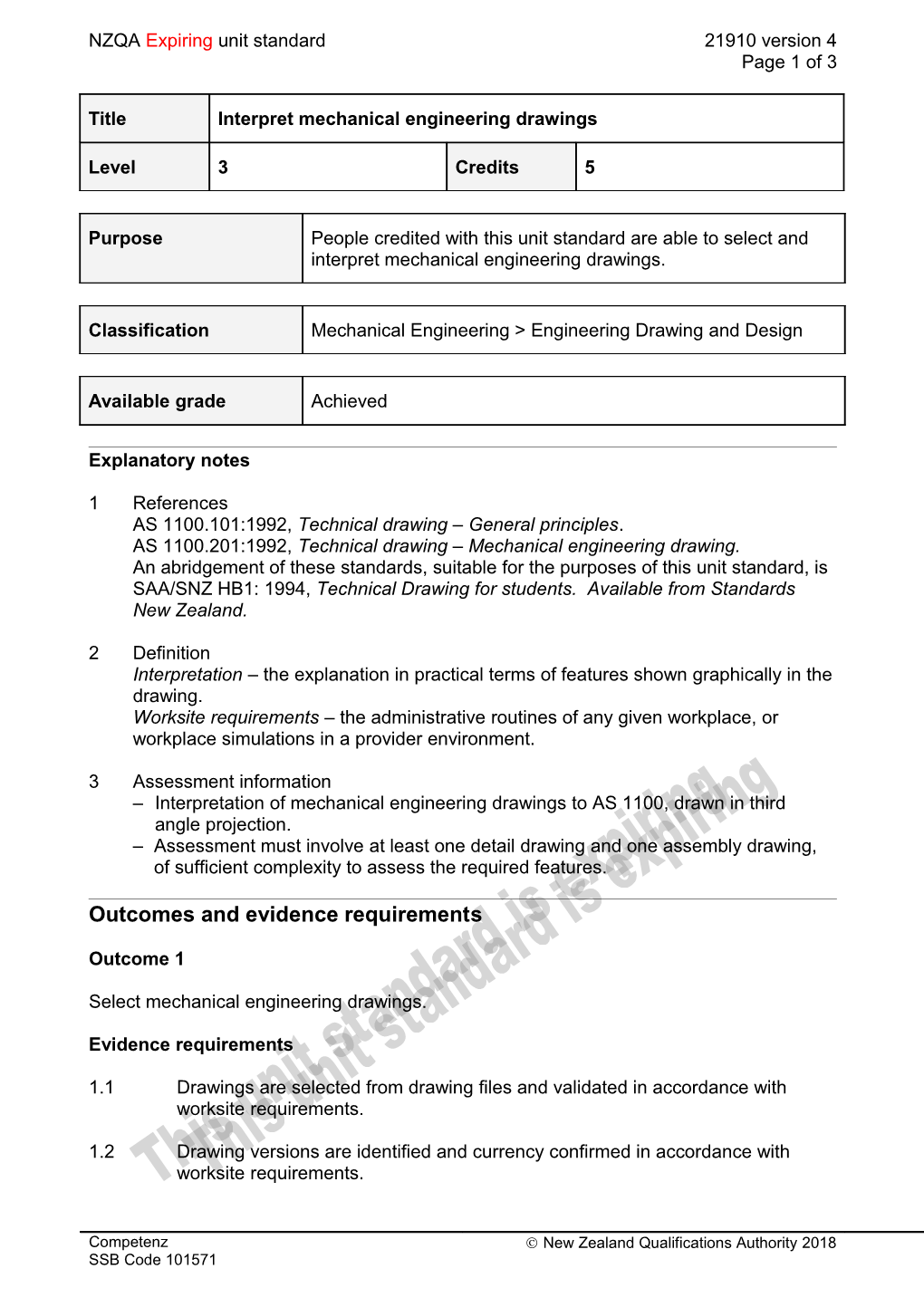 AS 1100.101:1992, Technical Drawing General Principles