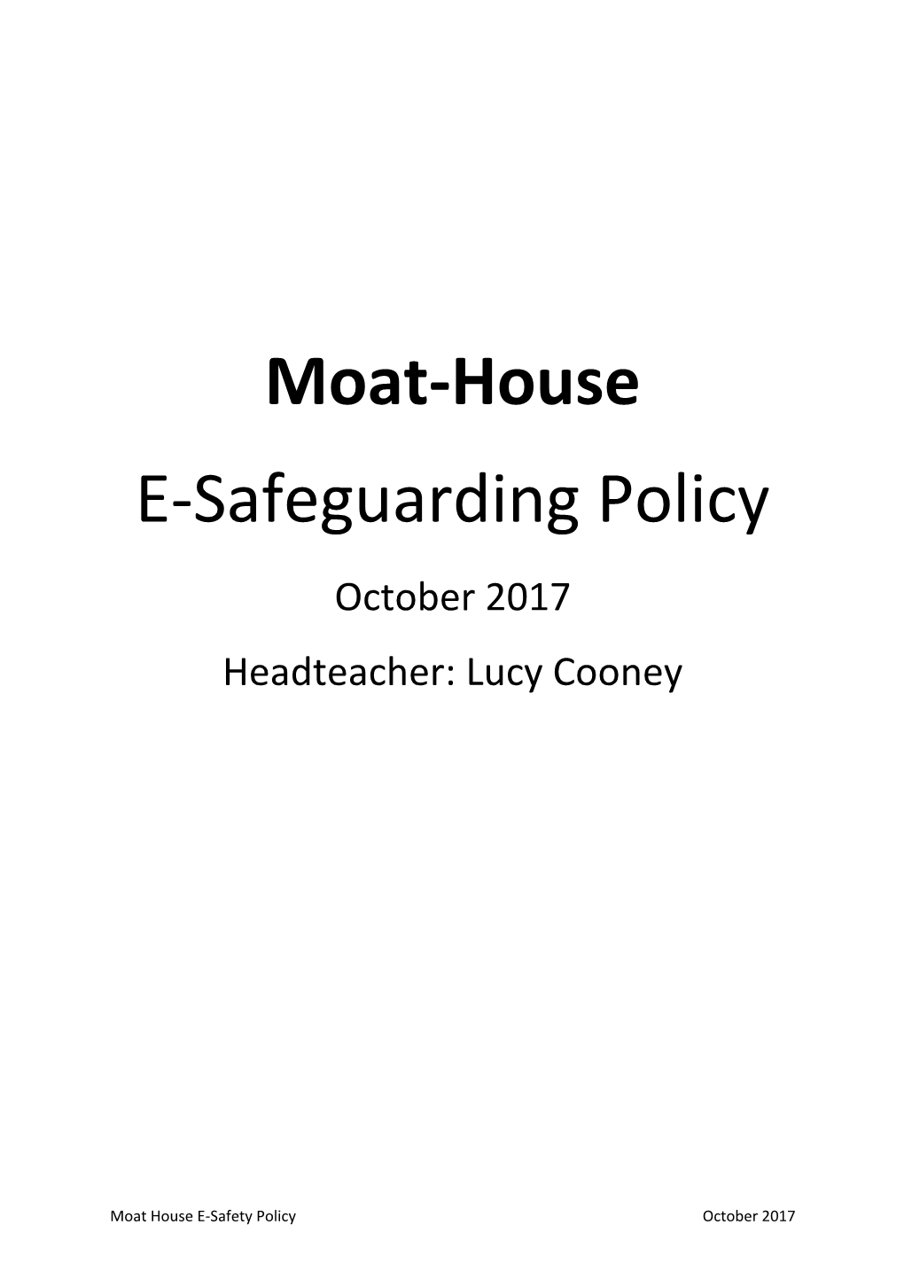 E-Safeguarding Policy