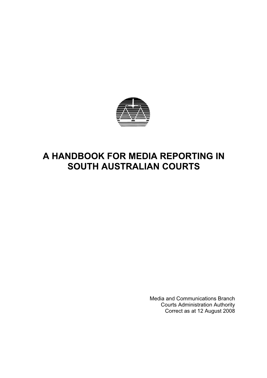 A Handbook for Media Reporting in South Australian Courts