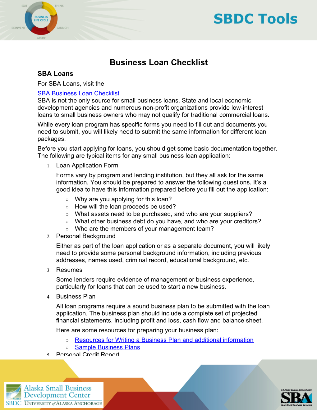 Business Loan Checklist