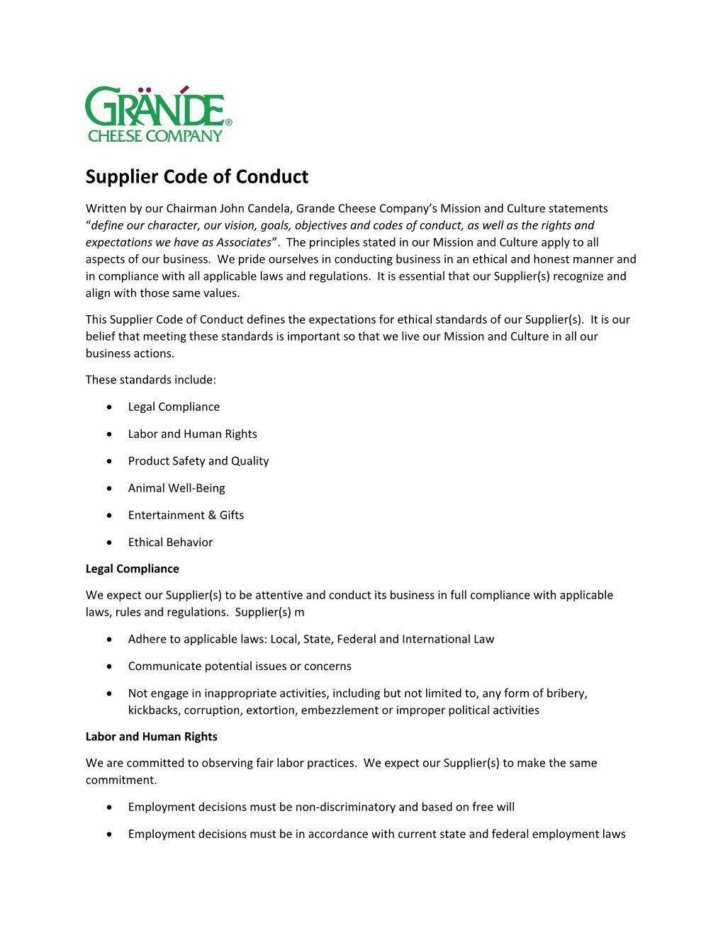 Supplier Code of Conduct FINAL