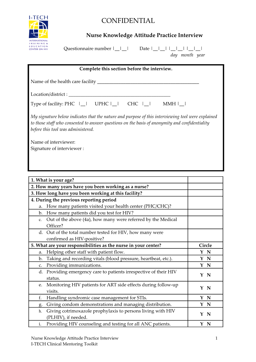 Health Care Facility Survey