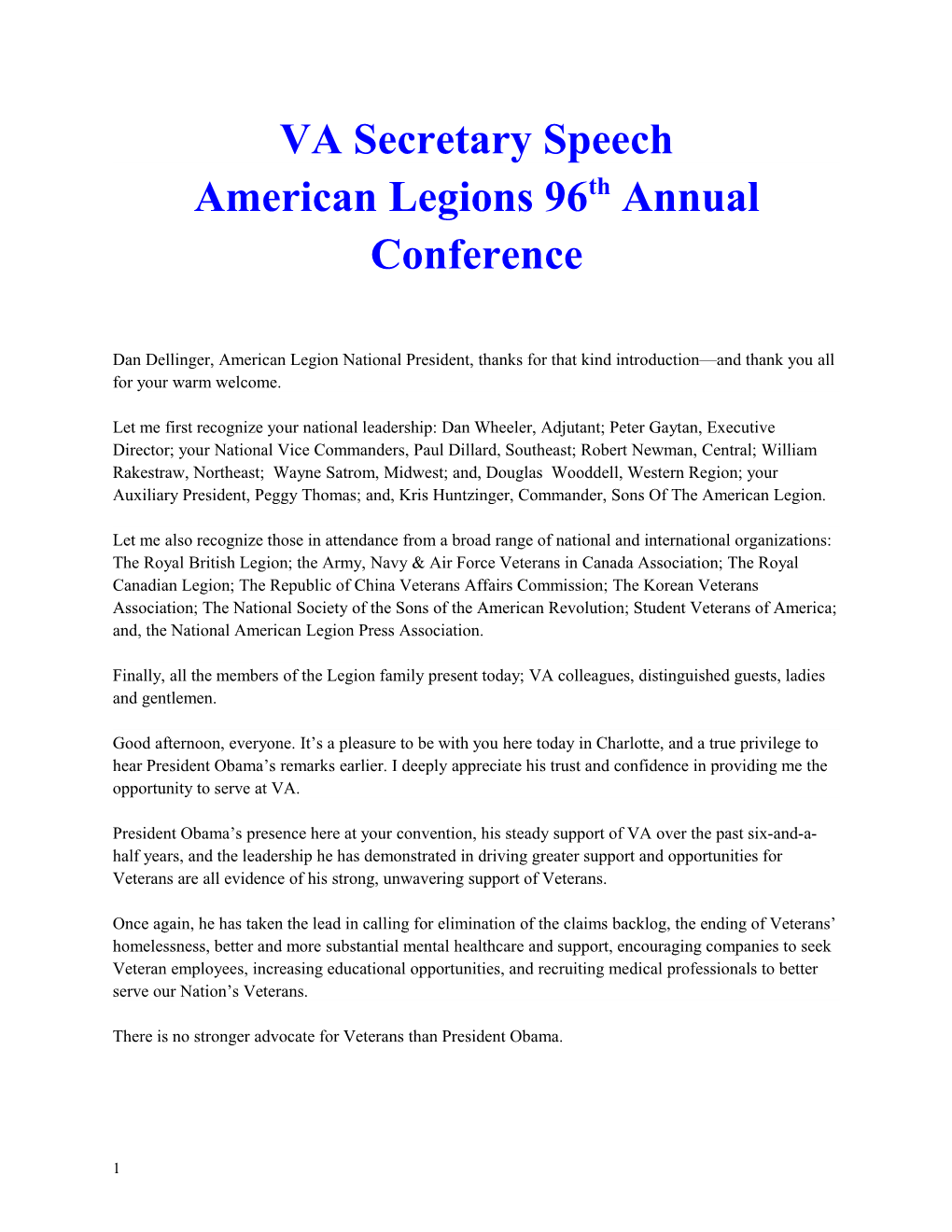 American Legions 96Th Annual Conference