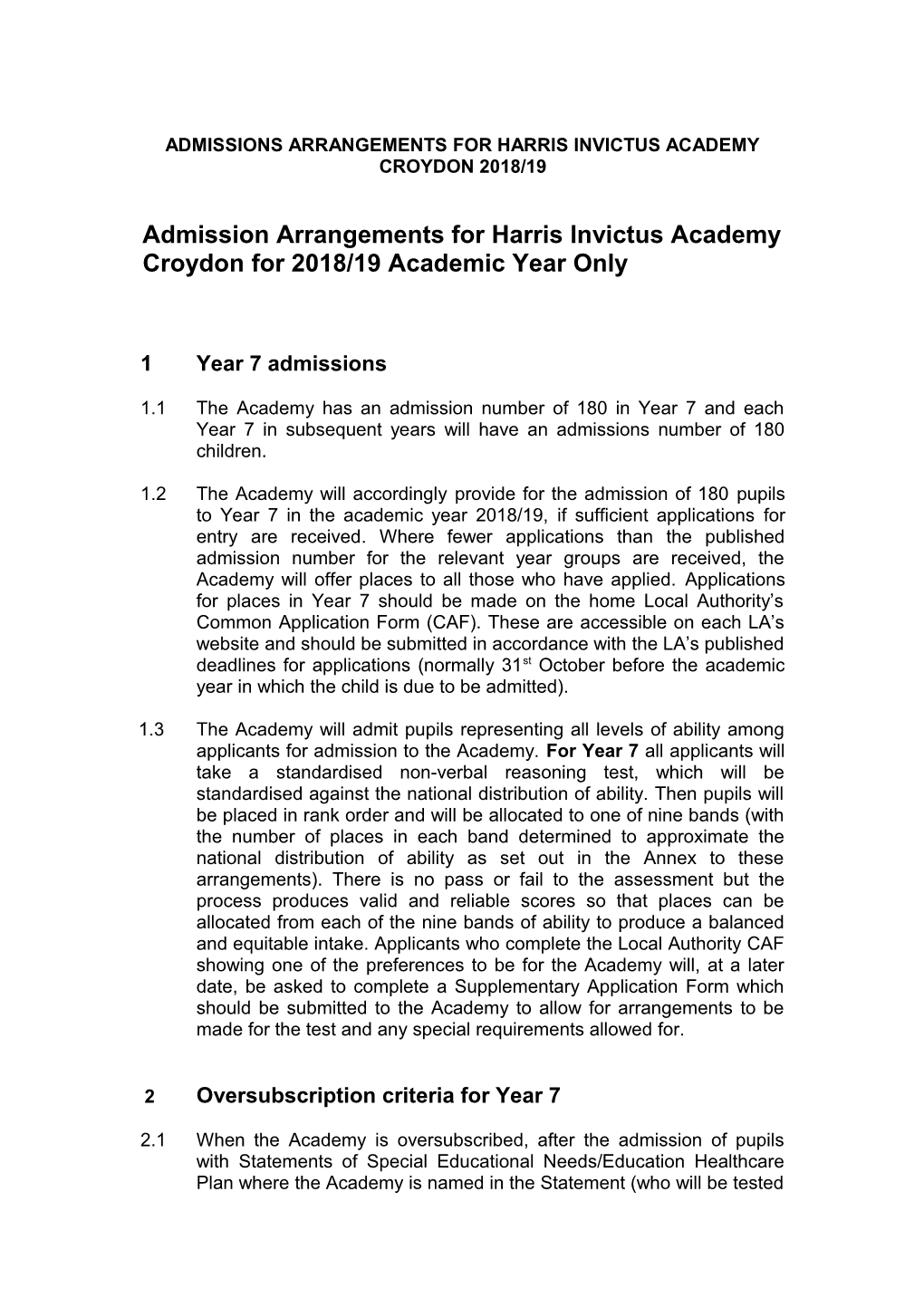 Template for Sponsored Academy Admission Arrangements Annotated Version
