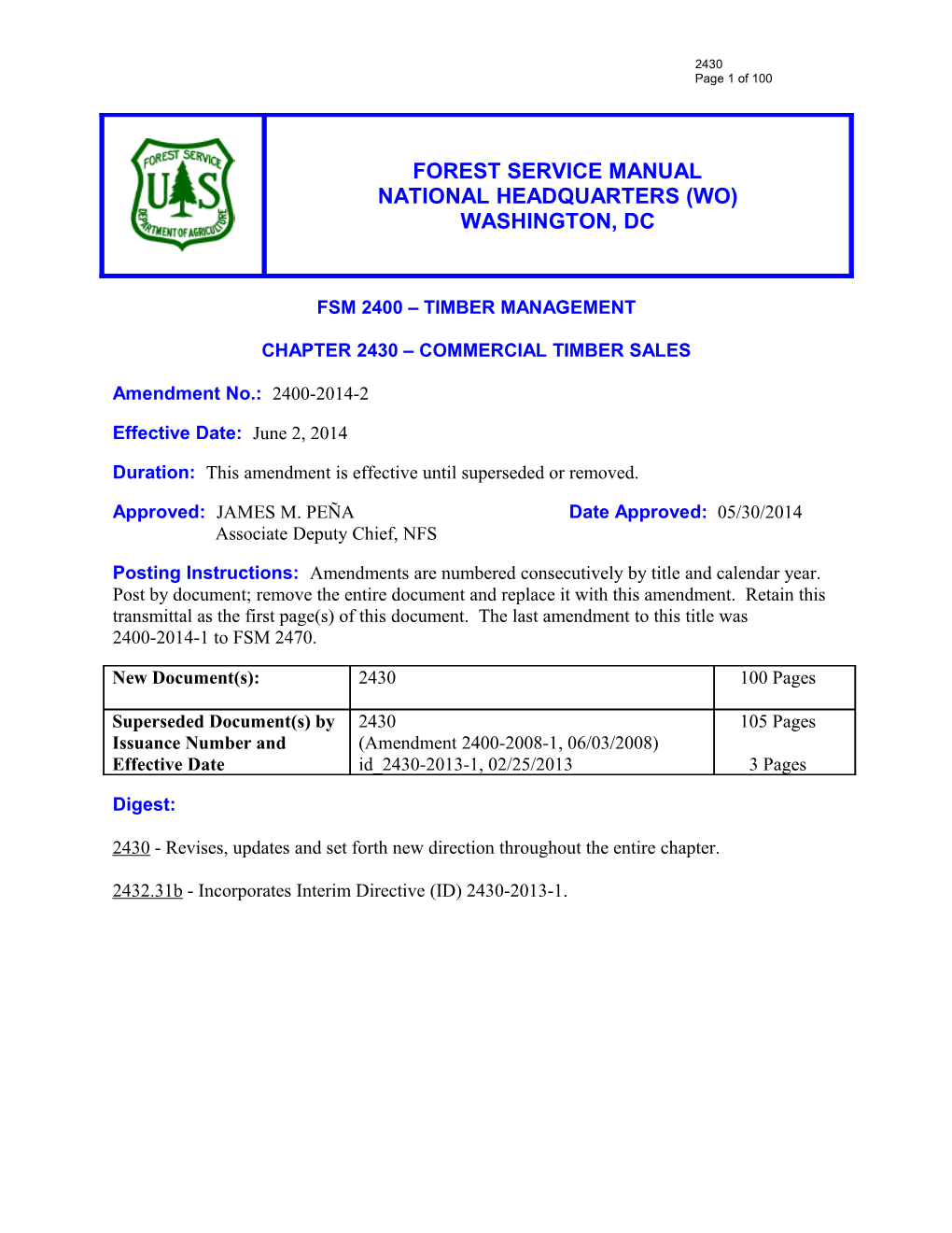 Chapter 2430 Commercial Timber Sales