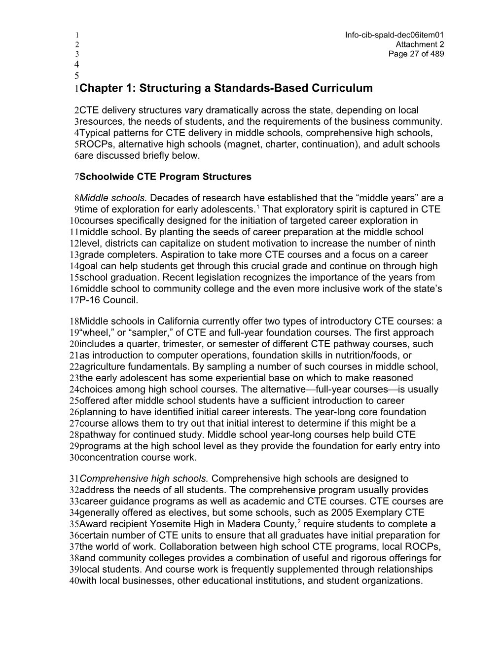 December 2006 SPALD Item 1 Attachment 2C - Information Memorandum (CA State Board of Education)