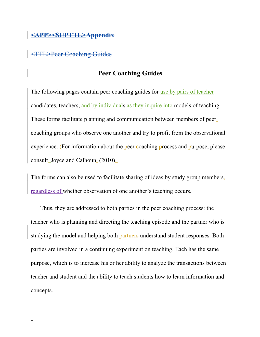 &lt;TTL&gt;Peer Coaching Guides