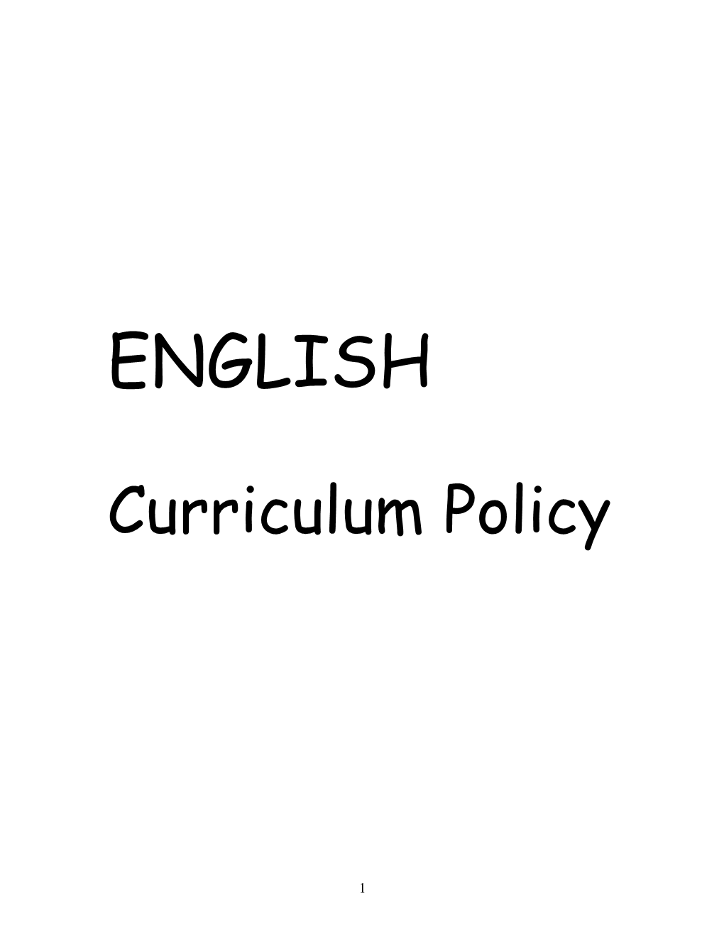 Whole School Plan English