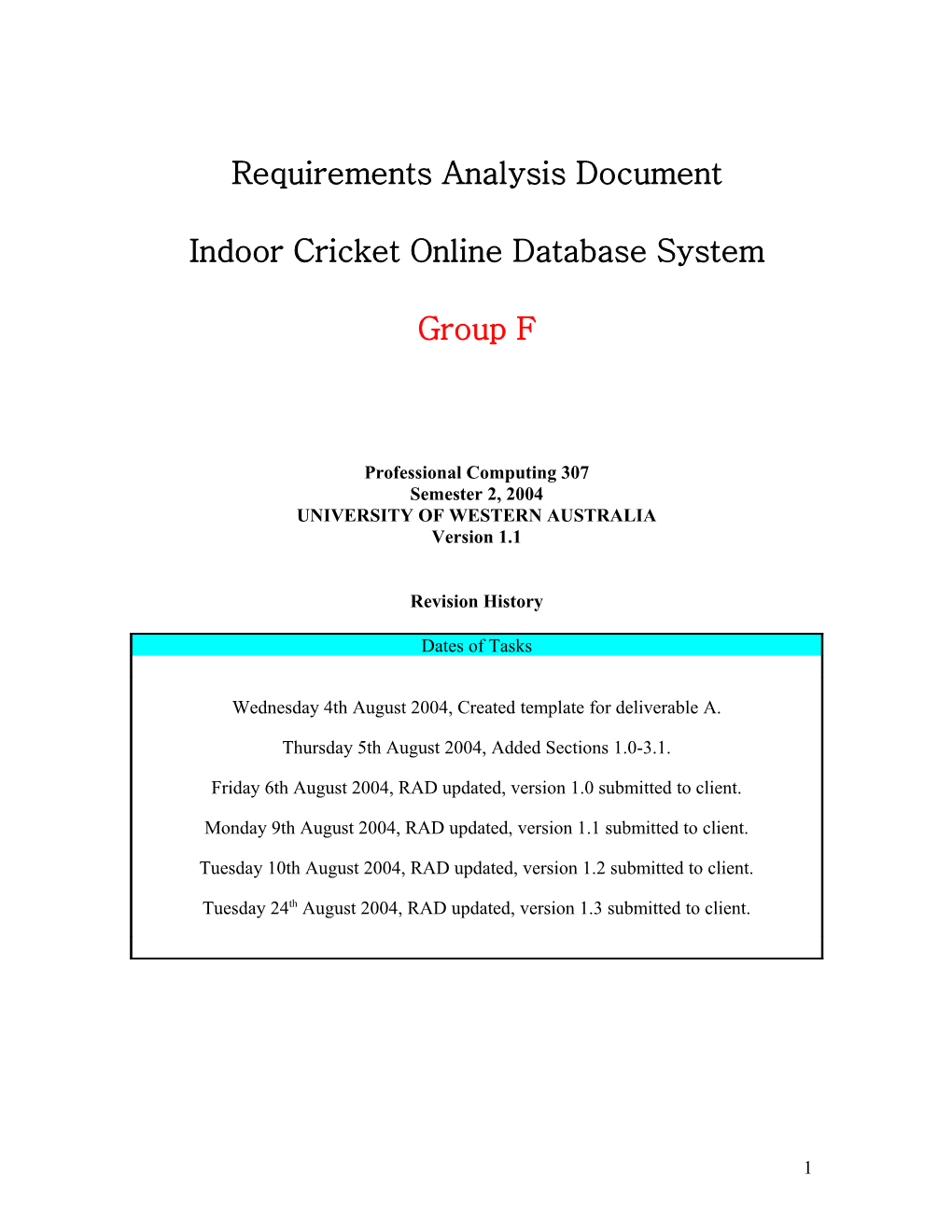 Requirements Analysis Document