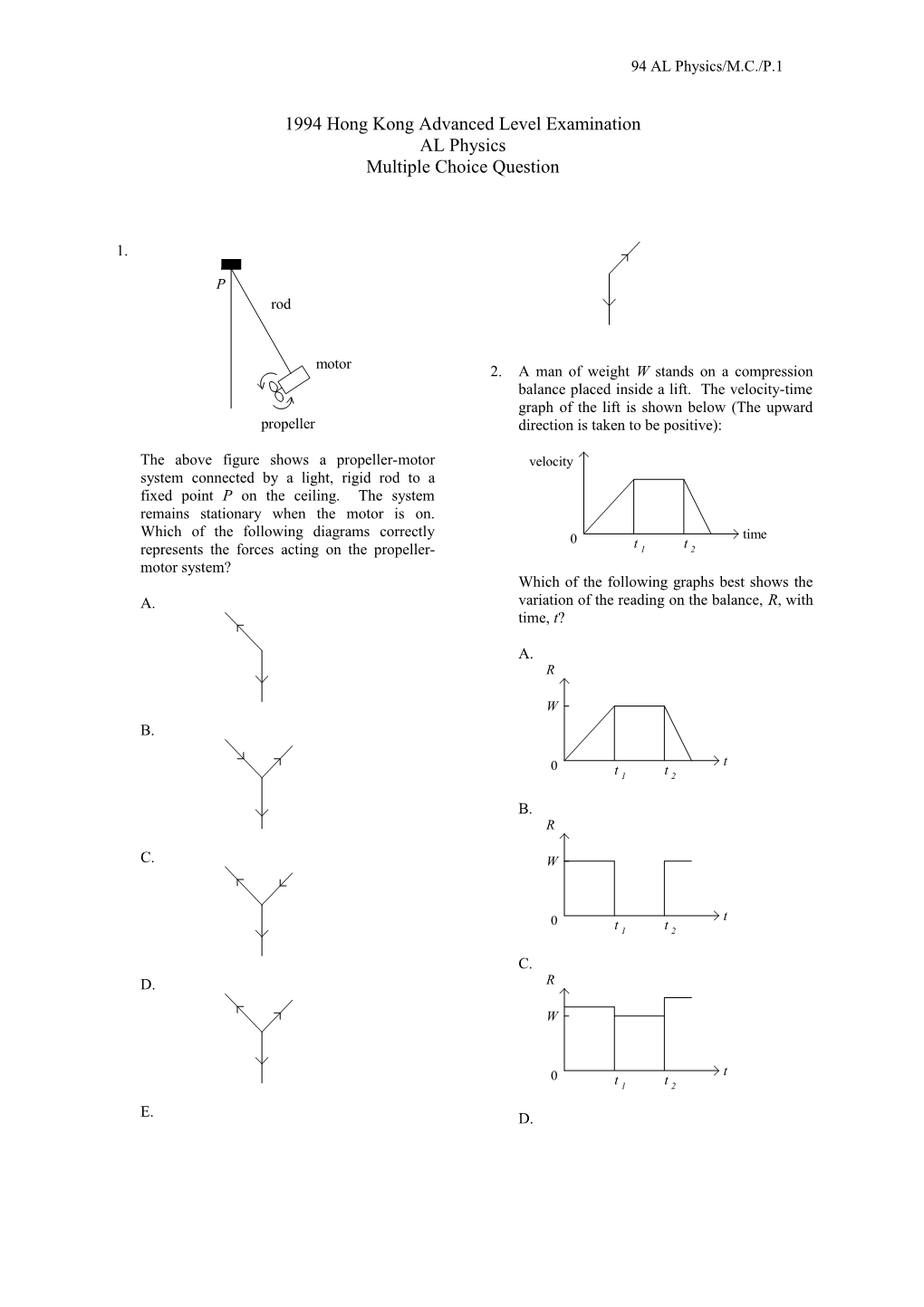 1994 Hong Kong Advanced Level Examination