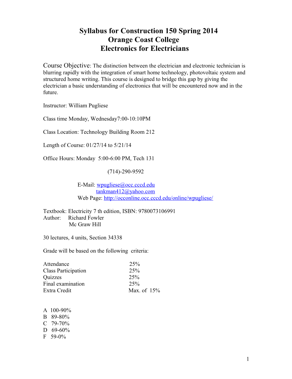 Proposed Syllabus for DC Theory Course