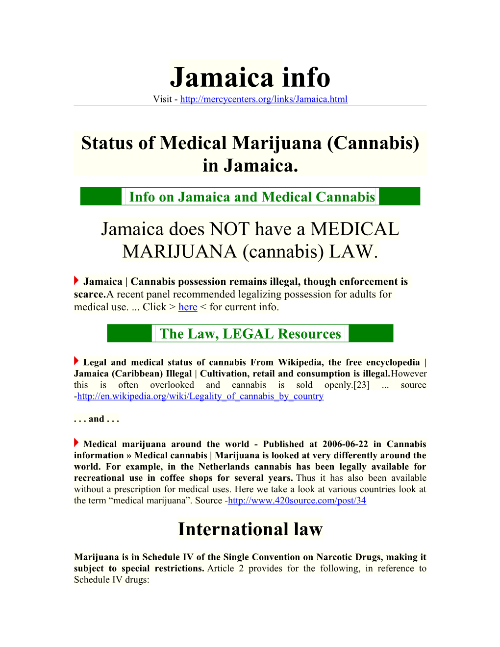 Status of Medical Marijuana (Cannabis) in Jamaica