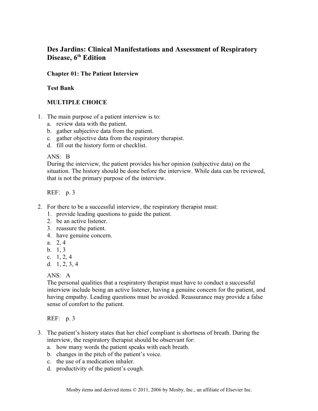Des Jardins: Clinical Manifestations and Assessment of Respiratory Disease, 6Th Edition