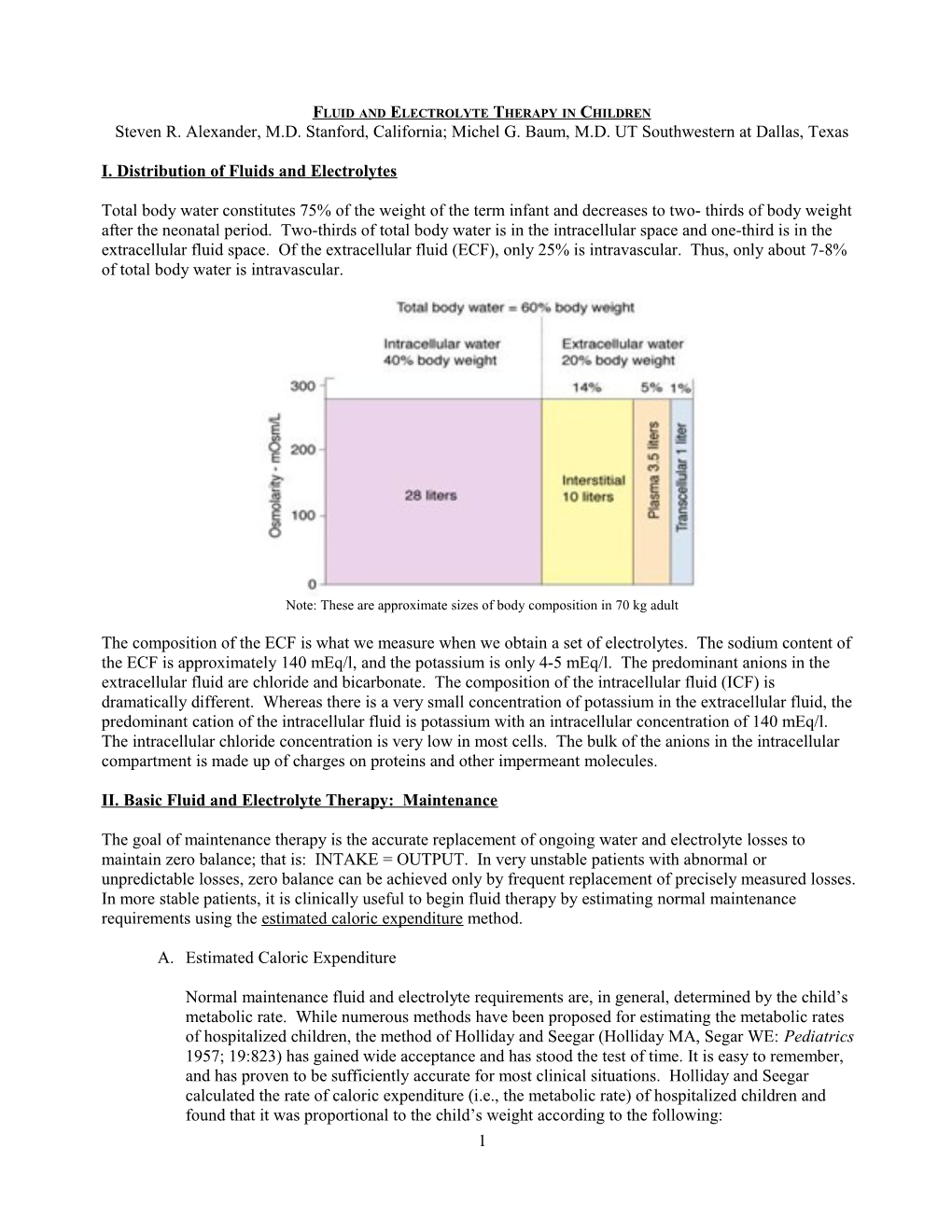 Fluid and Electrolyte Therapy in Children