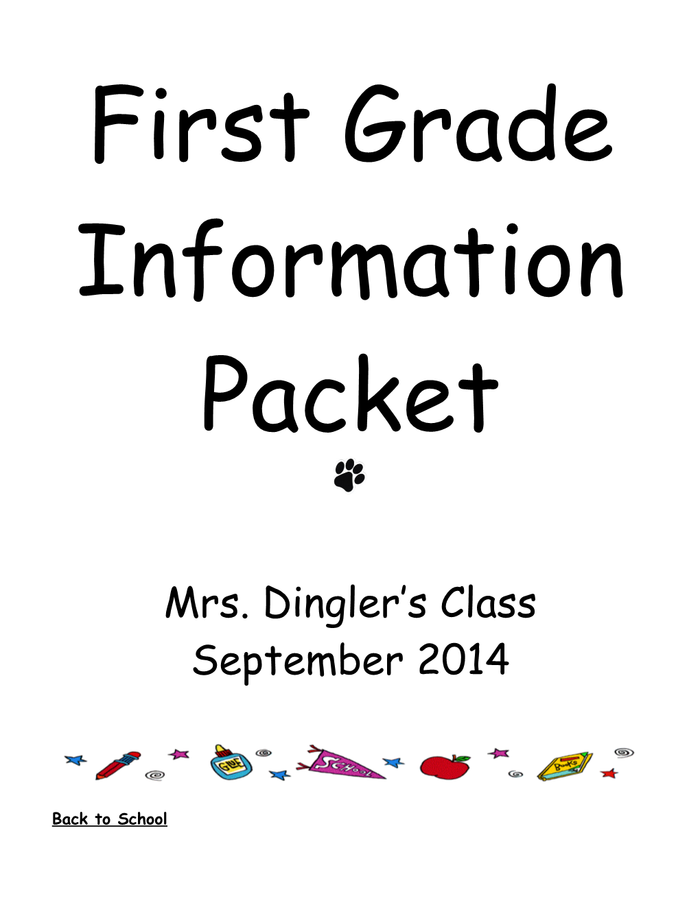 First Grade Orientation