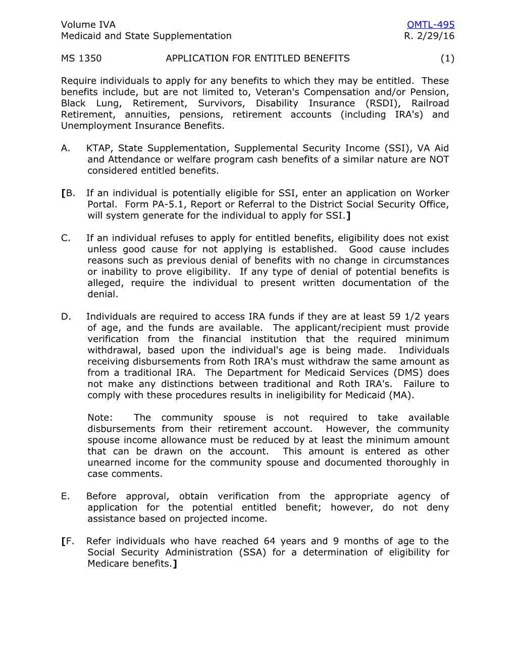 Medicaid and State Supplementationr. 2/29/16