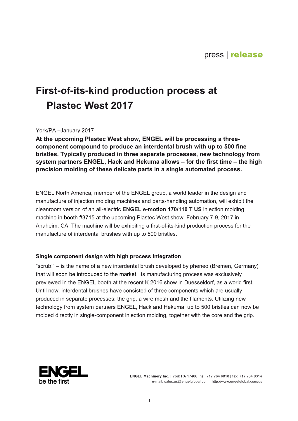 First-Of-Its-Kind Production Process at Plastec West2017