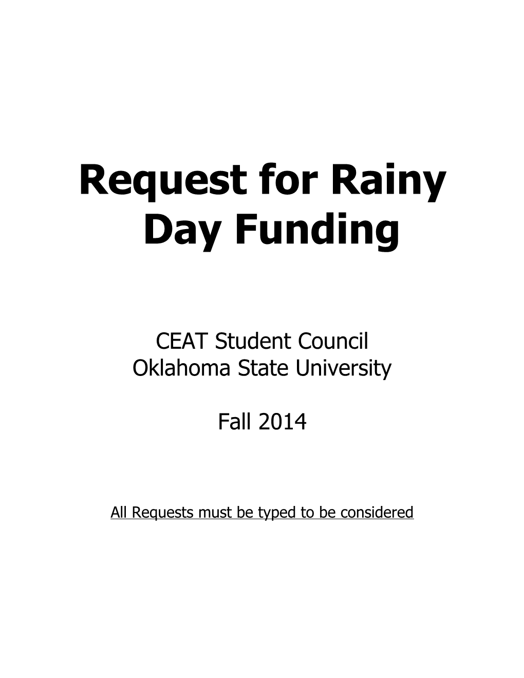 CEAT Student Council Rainy Day Fund Application
