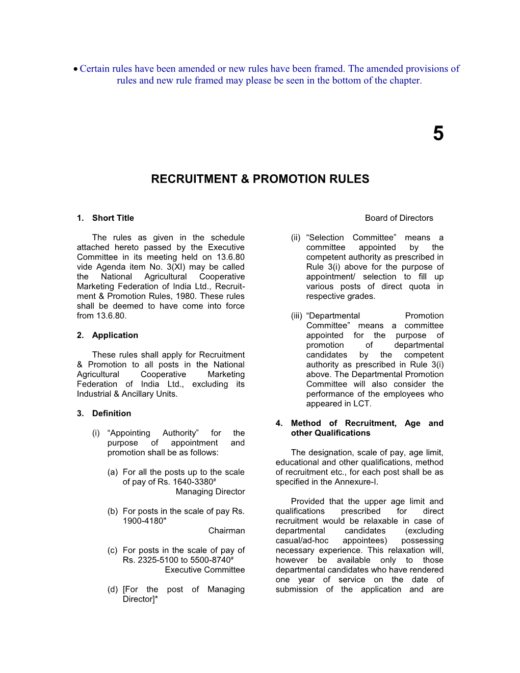 Recruitment & Promotion Rules