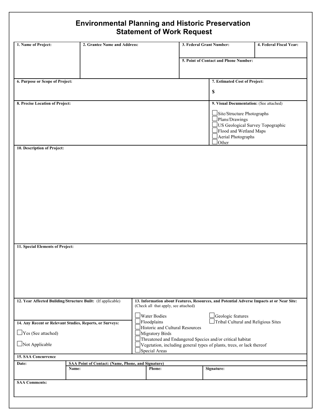 Environmental Planning and Historic Preservation