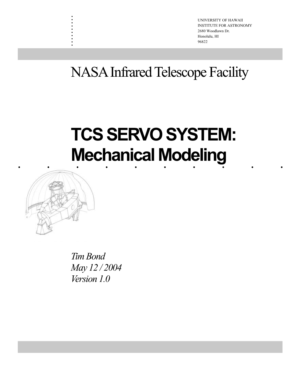 TCS SERVO SYSTEM:Mechanical Modeling