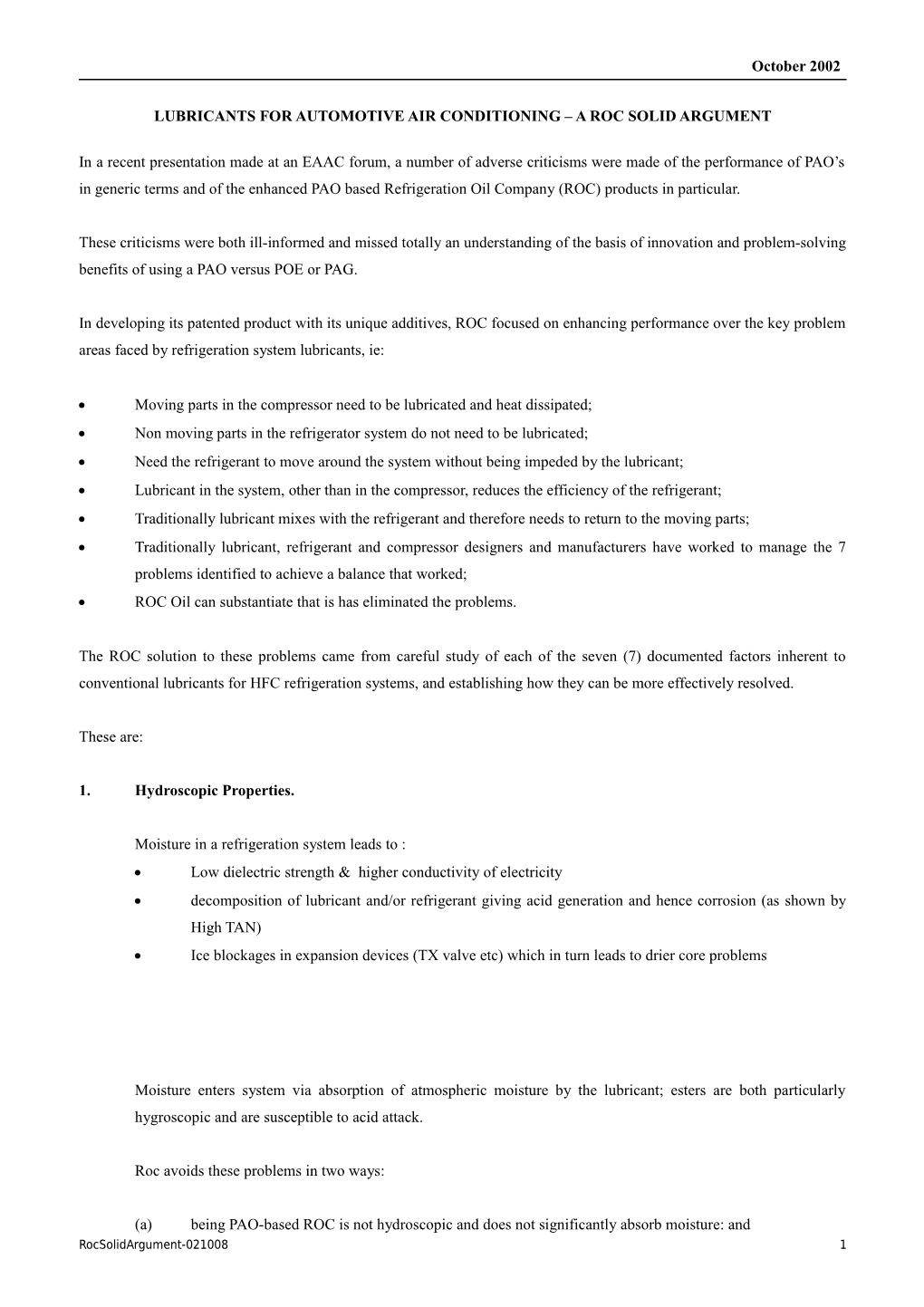 Outline of Response to Criticism of Roc 68