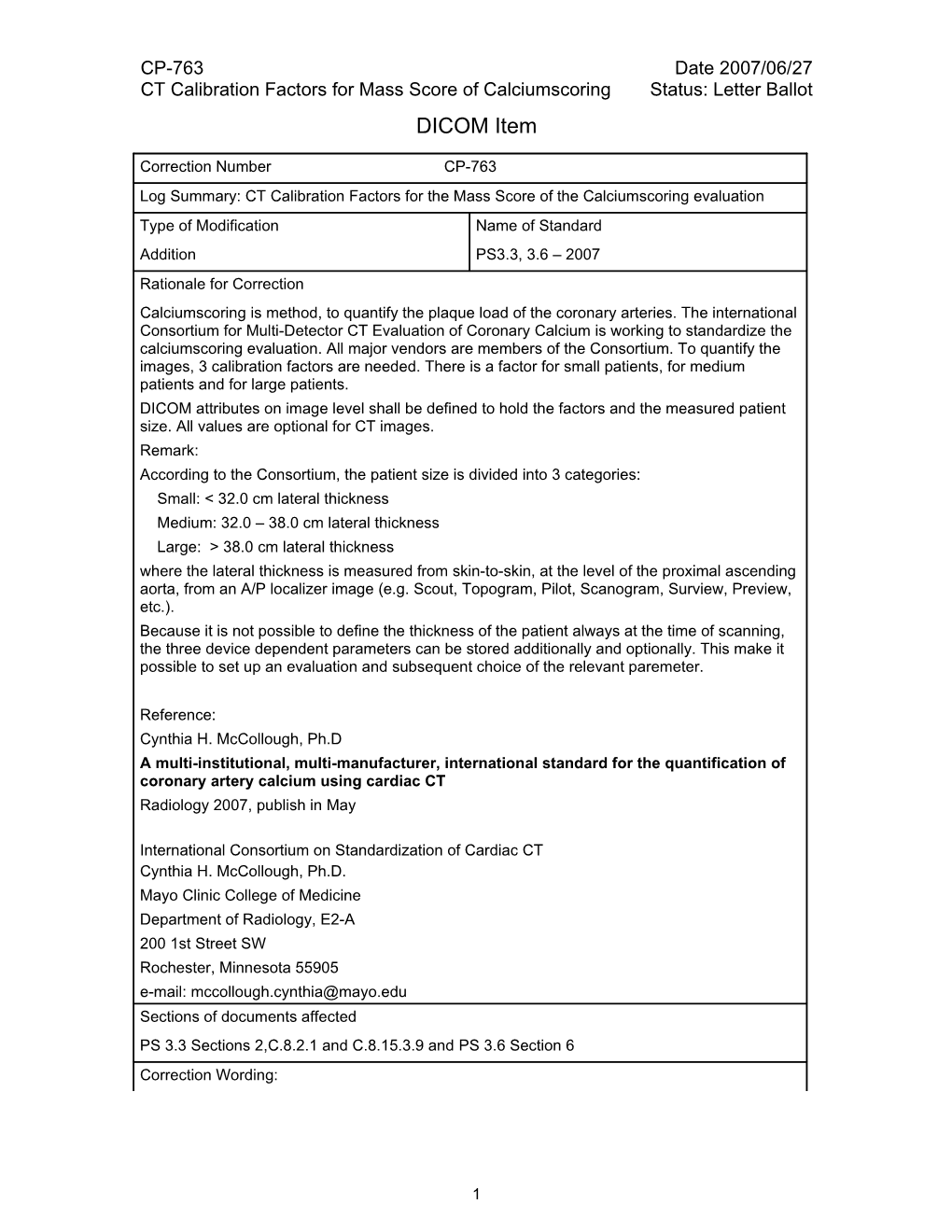 CP-763: CT Calibration Factors for the Mass Score of the Calciumscoring Evaluation