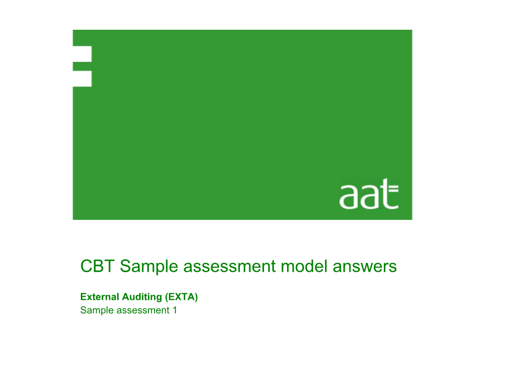 CBT Sample Assessment Model Answers