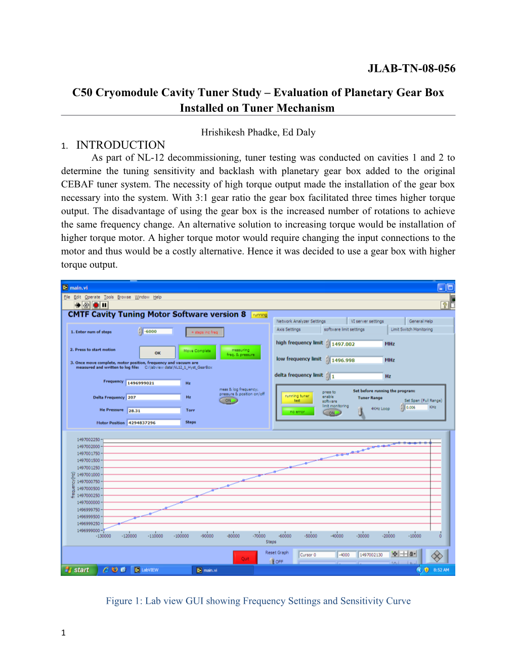C50 Cryomodule Cavity Tuner Study Evaluation of Planetary Gear Box Installed on Tuner