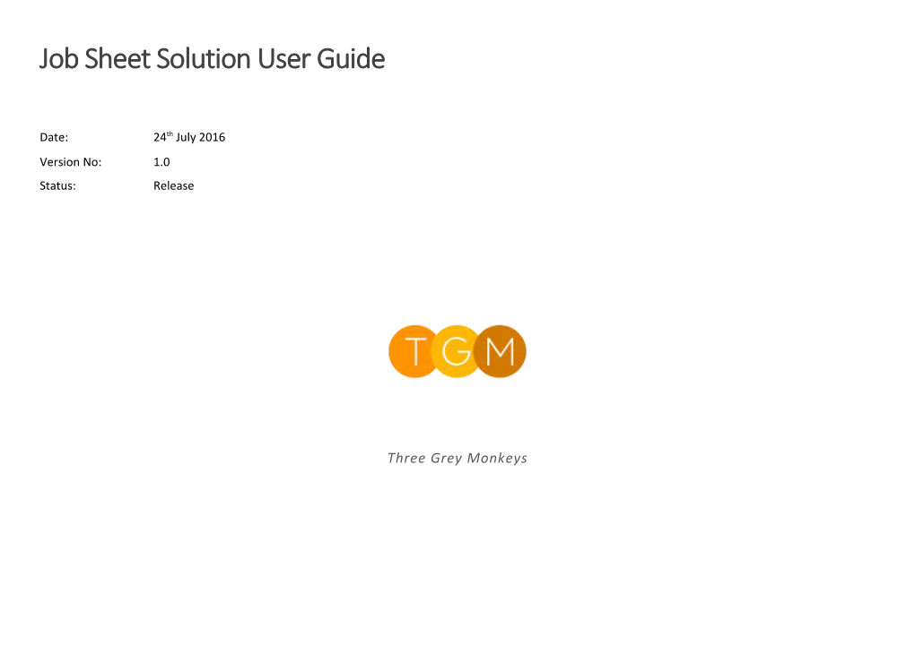 Job Sheet Solution User Guide