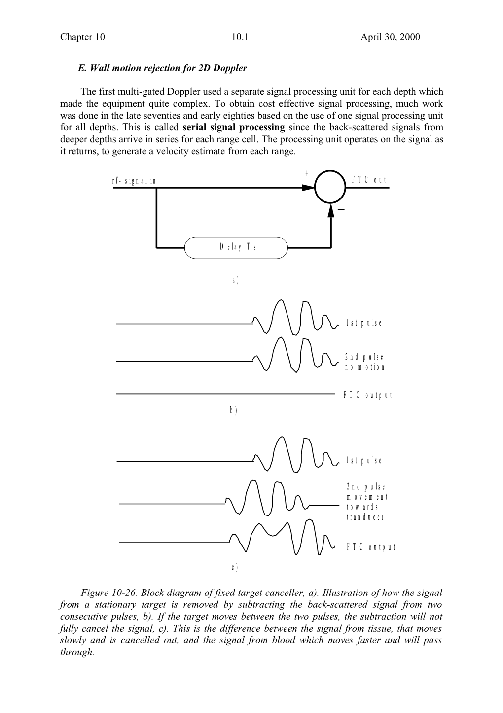 E. Wall Motion Rejection for 2D Doppler