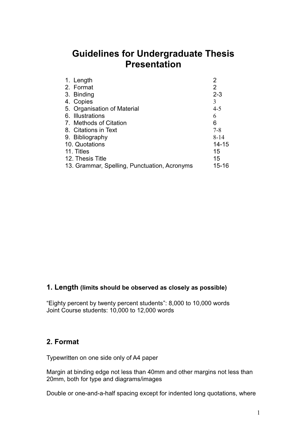 Guidelines for Thesis Presentation