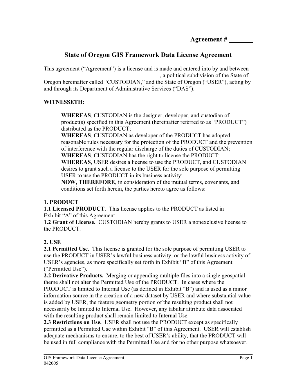Framework Data License Agreement